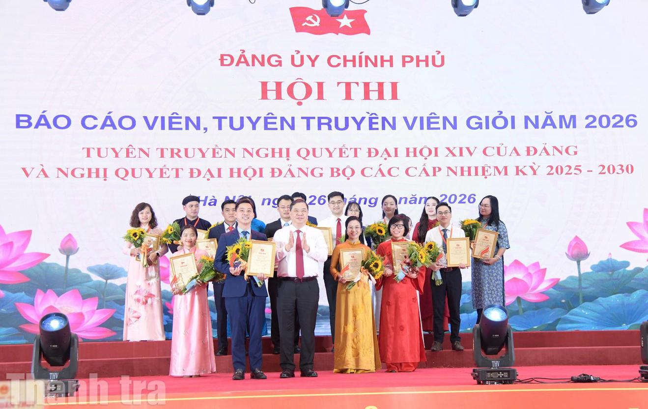 17 báo cáo viên tranh tài tại Hội thi Báo cáo viên giỏi Đảng bộ Chính phủ 2026