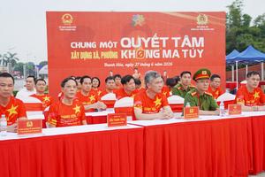 Thanh Hoá: Mít tinh hưởng ứng hành động “Chung một quyết tâm xây dựng xã, phường không ma túy”