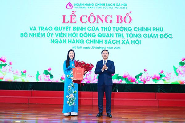 Công bố Quyết định bổ nhiệm bà Nguyễn Thị Hằng giữ chức Tổng Giám đốc Ngân hàng Chính sách xã hội