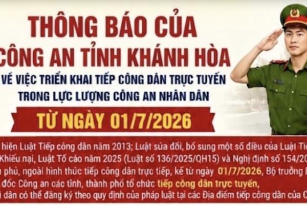 Thanh tra Công an tỉnh Khánh Hòa triển khai tiếp công dân trực tuyến từ ngày 1/7