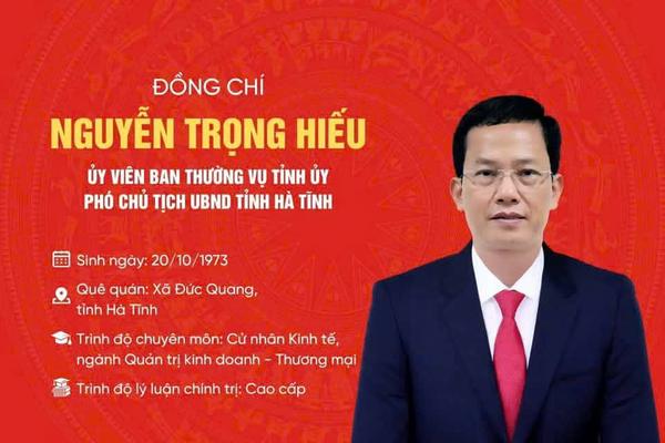 Giám đốc Sở Tài chính Hà Tĩnh Nguyễn Trọng Hiếu được bầu giữ chức Phó Chủ tịch UBND tỉnh