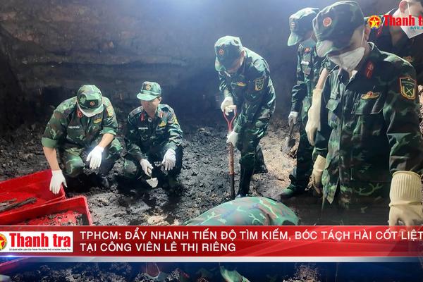TPHCM: Đẩy nhanh tiến độ tìm kiếm, bóc tách hài cốt liệt sĩ tại công viên Lê Thị Riêng