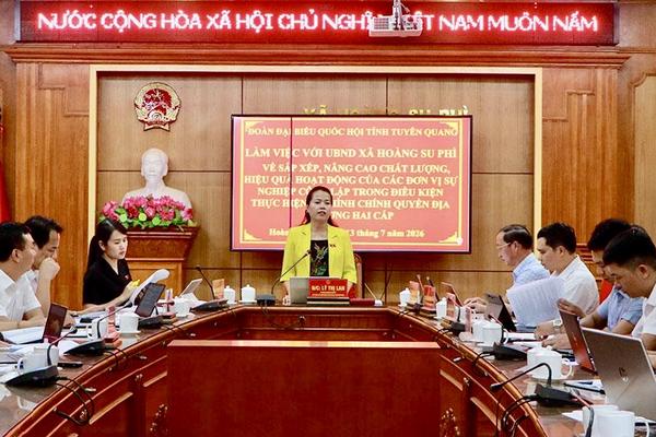 Bà Lý Thị Lan đề nghị xã Hoàng Su Phì rà soát toàn diện việc vận hành mô hình chính quyền địa phương 2 cấp