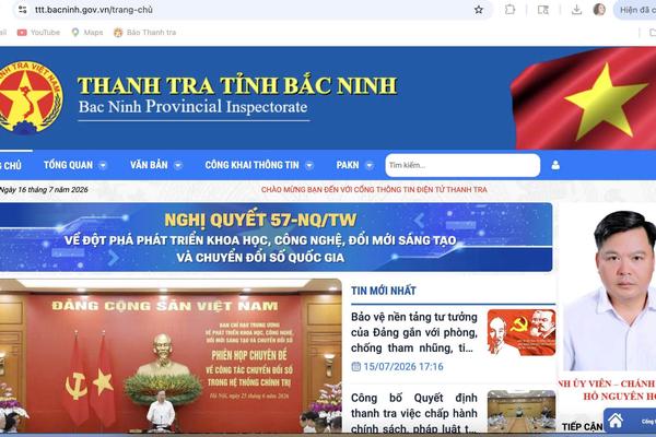 Thanh tra Bắc Ninh: Cổng thông tin điện tử phát huy hiệu quả sau một năm vận hành