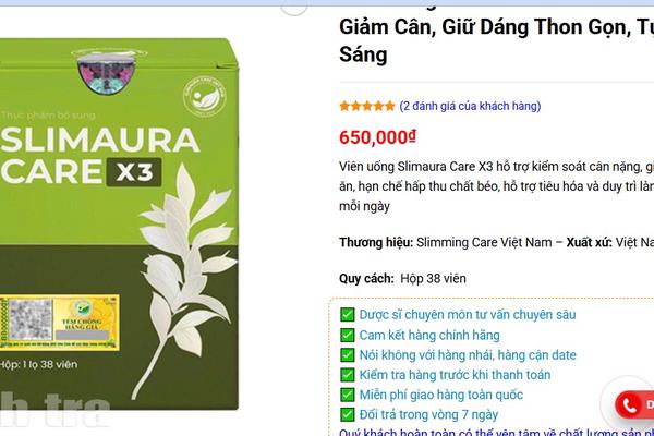 Bộ Y tế: Yêu cầu rà soát, gỡ bỏ sản phẩm Slimaura Care x3 trên sàn thương mại điện tử