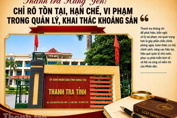 Thanh tra Hưng Yên: Chỉ rõ tồn tại, hạn chế, vi phạm trong quản lý, khai thác khoáng sản