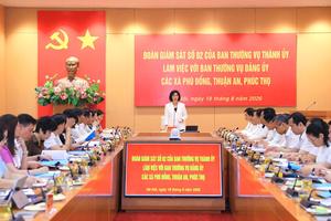 Ban Thường vụ Thành ủy Hà Nội giám sát công tác cán bộ tại 3 xã