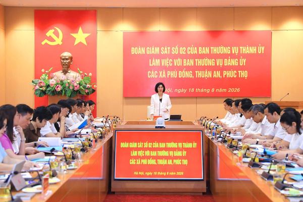 Ban Thường vụ Thành ủy Hà Nội giám sát công tác cán bộ tại 3 xã