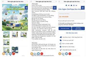 Viên ngậm giải rượu Non Alco có dấu hiệu quảng cáo sai quy định