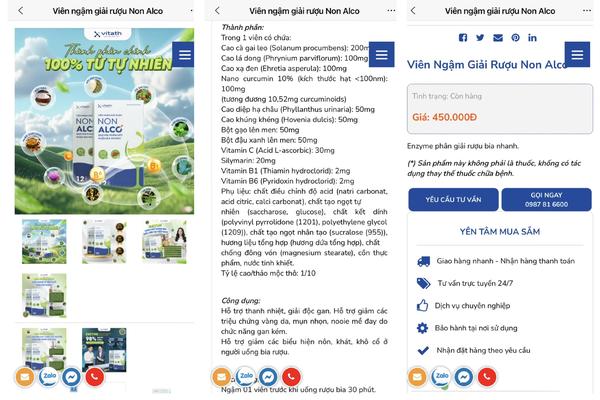Viên ngậm giải rượu Non Alco có dấu hiệu quảng cáo sai quy định