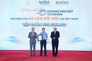 Geleximco vào Top 40 doanh nghiệp tư nhân tiêu biểu đại diện 40 năm Đổi mới của đất nước
