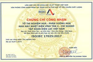 Phòng Thí nghiệm Hóa đạt chuẩn ISO/IEC 17025:2017: Bước tiến lớn của Vĩnh Tân 4 trong việc tối ưu chi phí, bảo vệ môi trường