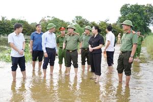 Giám đốc Công an tỉnh Thanh Hóa trực tiếp kiểm tra công tác phòng, chống bão lụt