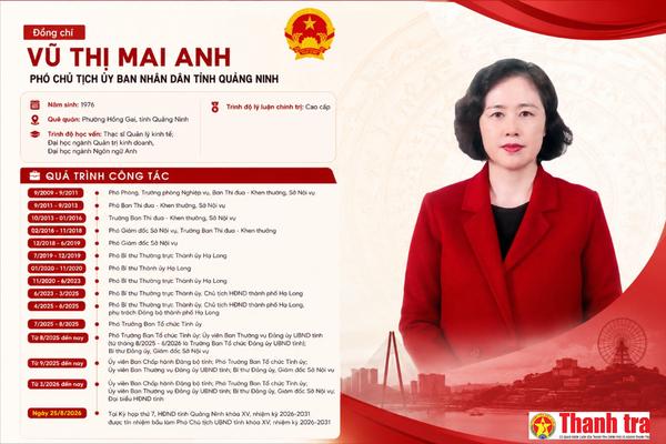 Bà Vũ Thị Mai Anh được bầu làm Phó Chủ tịch UBND tỉnh Quảng Ninh
