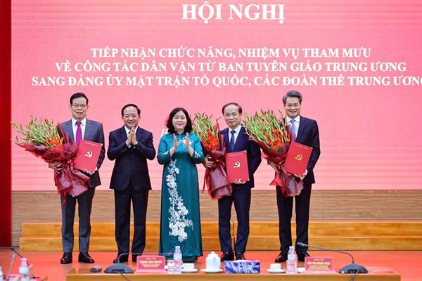 Đảng ủy MTTQ, các đoàn thể Trung ương tiếp nhận chức năng tham mưu về công tác dân vận