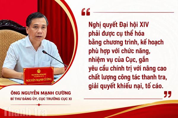 Từ Nghị quyết Đại hội XIV đến kế hoạch thanh tra cụ thể ở Cục IX