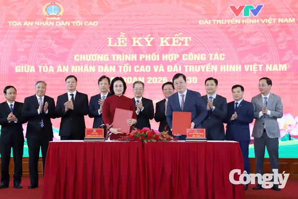 TANDTC và VTV ký kết chương trình phối hợp công tác giai đoạn 2026-2030