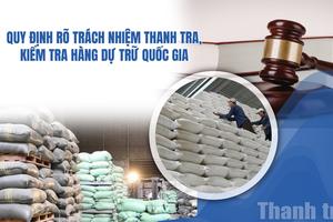 Quy định rõ trách nhiệm thanh tra, kiểm tra hàng dự trữ quốc gia