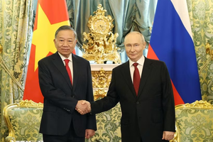 Tổng thống Vladimir Putin nhiệt liệt chào mừng Tổng Bí thư, Chủ tịch nước Tô Lâm