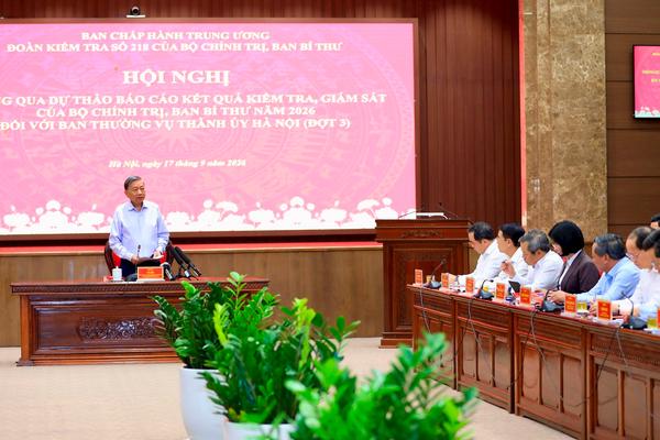 Thông qua dự thảo kết quả kiểm tra, giám sát đợt 3 với Ban Thường vụ Thành ủy Hà Nội
