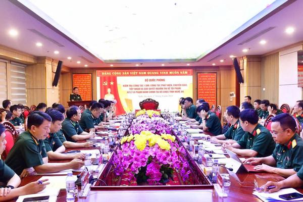 Bộ Quốc phòng kiểm tra công tác 1389 tại Nghệ An