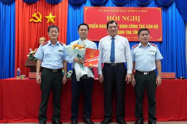 Cà Mau: Bổ nhiệm ông Trần Nguyễn Thanh Tâm giữ chức Phó Chánh Thanh tra tỉnh