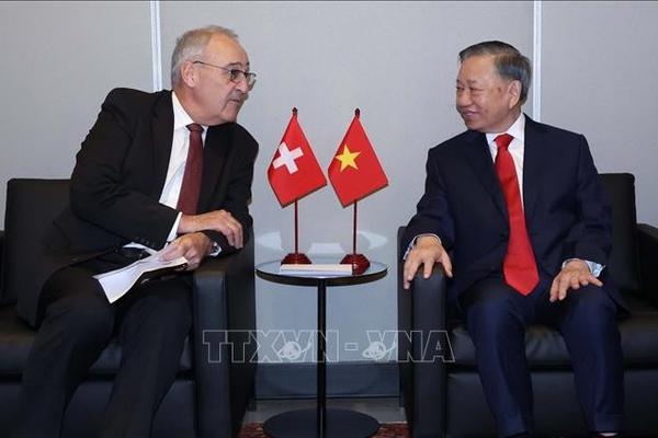 Tổng Bí thư, Chủ tịch nước Tô Lâm gặp Tổng thống Thụy Sĩ và Phần Lan tại New York