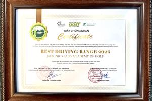 Jack Nicklaus Academy of Golf thuộc BRG Golf được vinh danh “Sân tập Golf Tốt nhất”