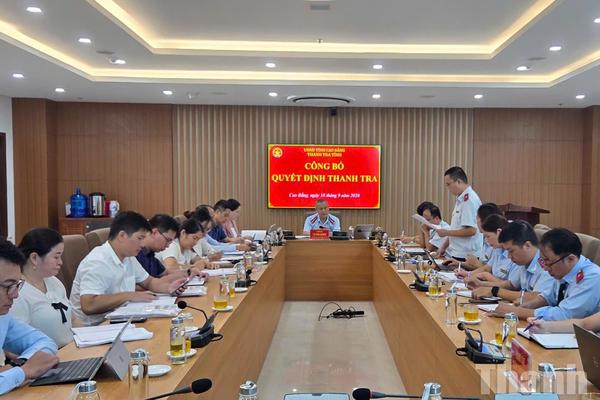 Cao Bằng sẽ thanh tra lĩnh vực gì trong quý IV?