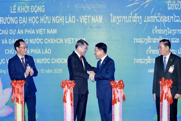 Hai Thủ tướng dự lễ khởi động xây dựng Trường Đại học Hữu nghị Lào - Việt Nam