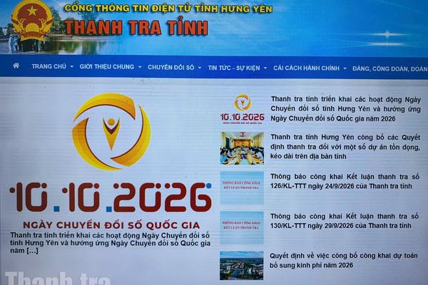 Thanh tra tỉnh Hưng Yên hưởng ứng Ngày Chuyển đổi số quốc gia năm 2026