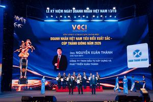Ông Nguyễn Xuân Thành được vinh danh “Doanh nhân Việt Nam tiêu biểu xuất sắc – Cúp Thánh Gióng năm 2026”
