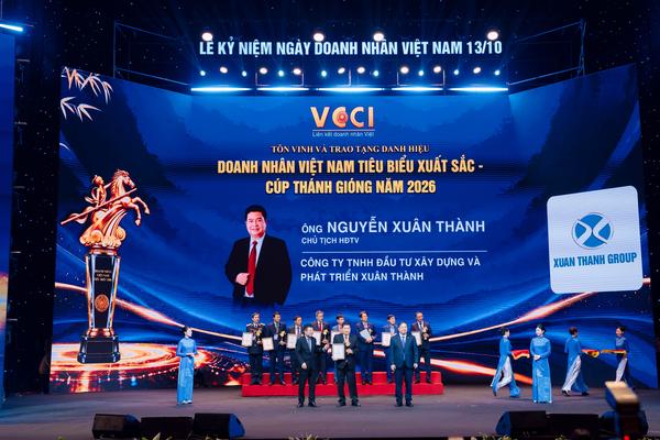 Ông Nguyễn Xuân Thành được vinh danh “Doanh nhân Việt Nam tiêu biểu xuất sắc – Cúp Thánh Gióng năm 2026”