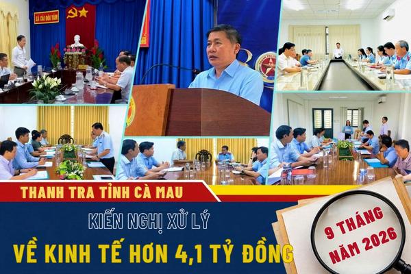 Thanh tra Cà Mau kiến nghị xử lý về kinh tế hơn 4,1 tỷ đồng