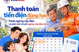 EVNHCMC ban hành đơn giá ngừng, cấp điện trở lại