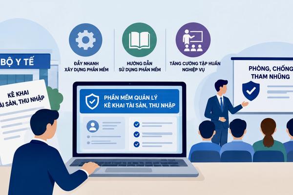 Bộ Y tế kiến nghị Thanh tra Chính phủ đẩy nhanh xây dựng phần mềm quản lý kê khai tài sản, thu nhập